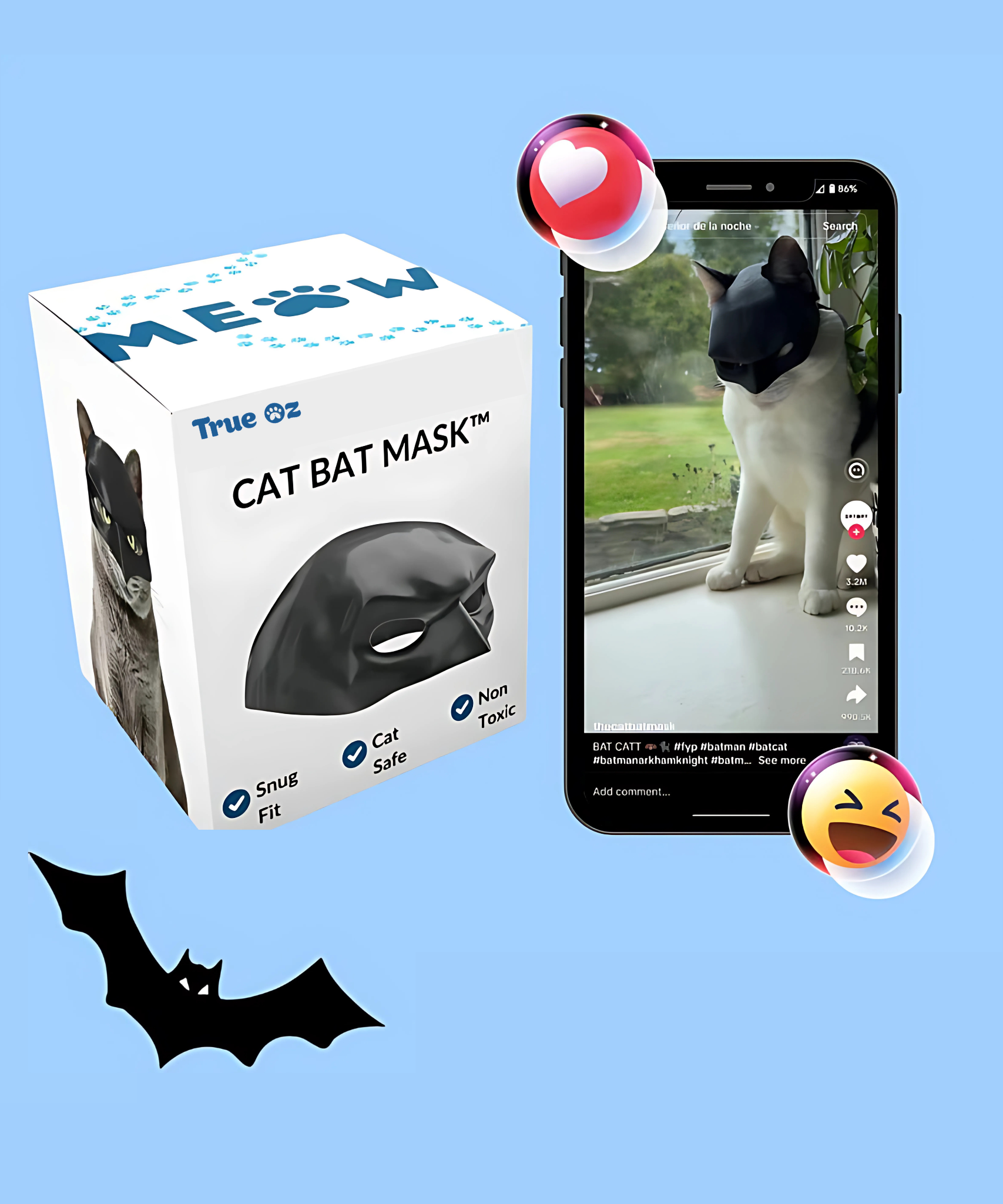 CAT BAT MASK™ - Transform Your Pet into a Feline Superhero!