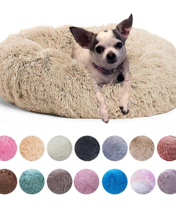 Plush Round Winter Dog Bed