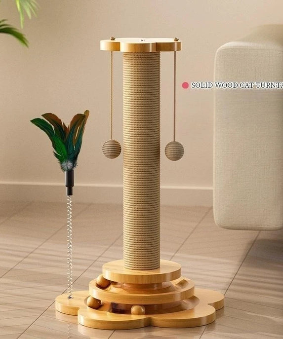 Wooden Cat Turntable Scratching Toy