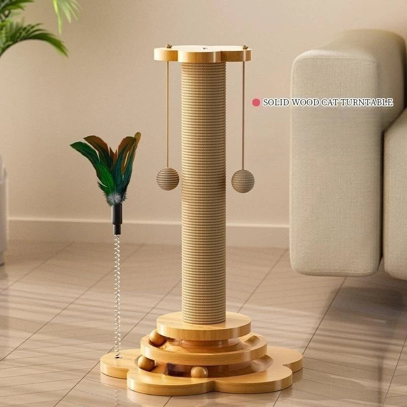 Wooden Cat Turntable Scratching Toy