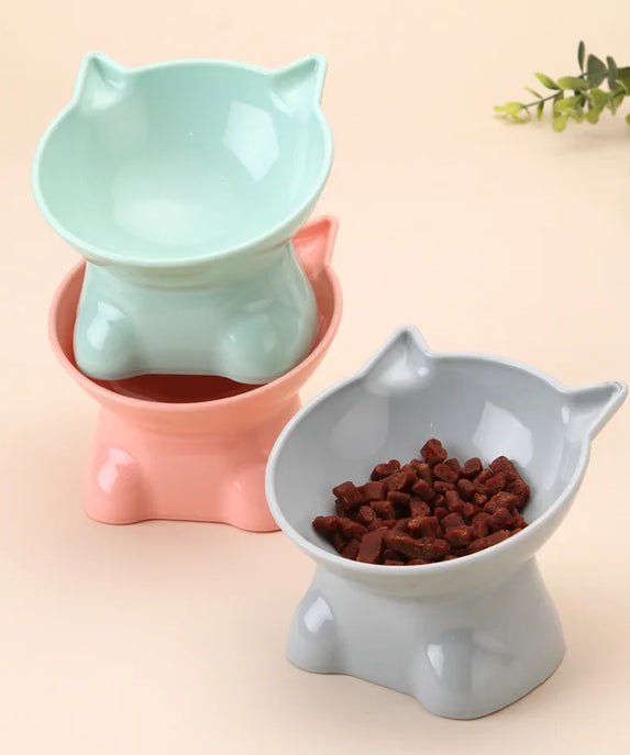 Protecting Cervical Vertebrae Cat Bowl with High Feet