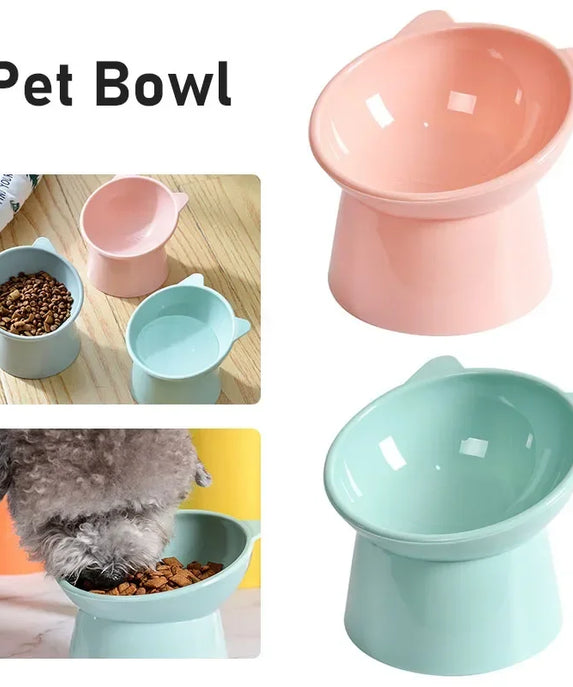 45°Neck Protector Cat Pet Food Water Bowls